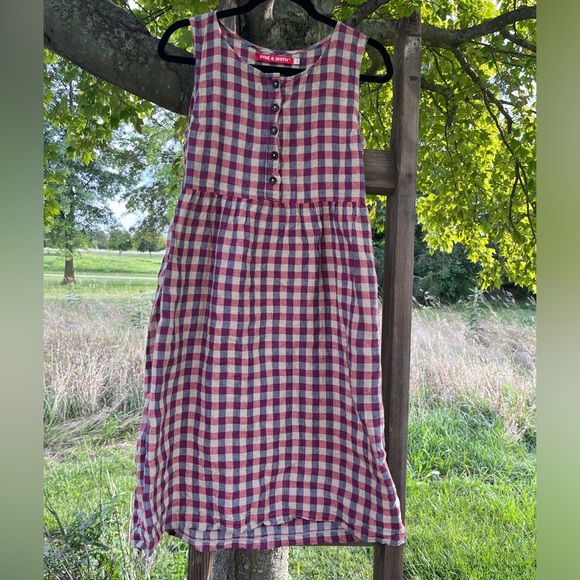 Pyne and Smith Tilling Check Sleeveless Linen Dress - Picture 3 of 3